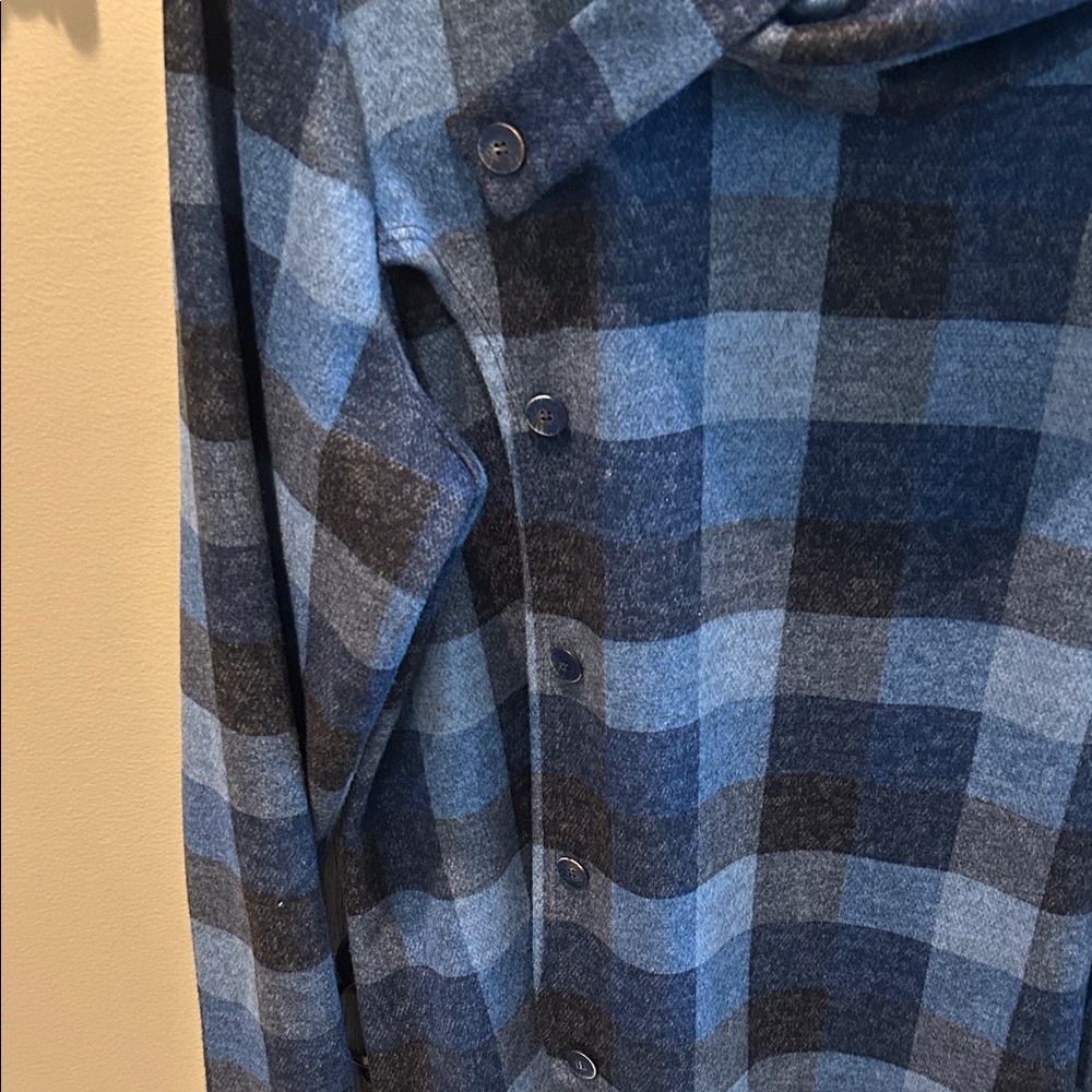 PURE Blue and Black Plaid Women's Top - Picture 3 of 5